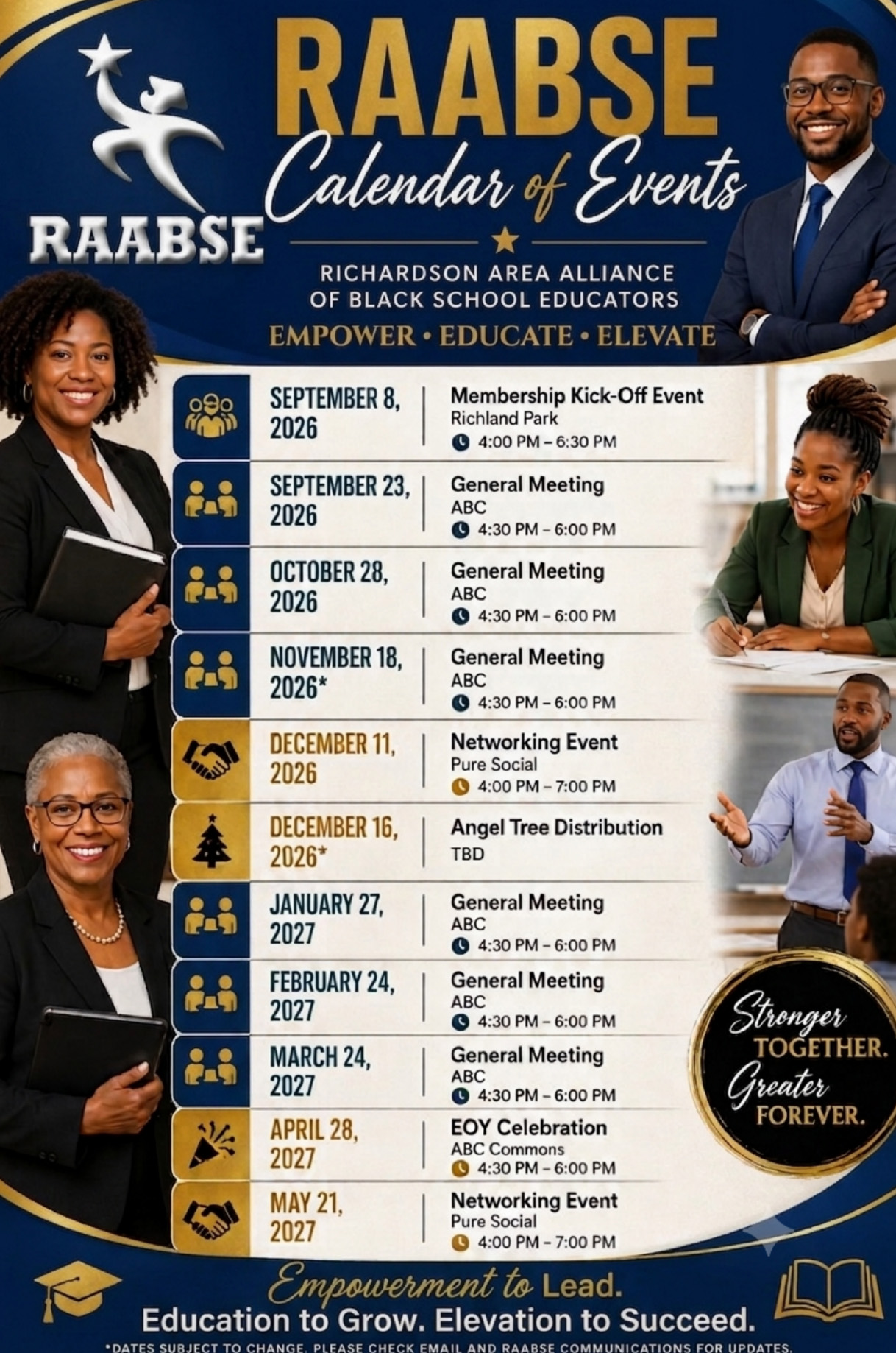 RAABSE Calendar of Events RAABSE Calendar of Events